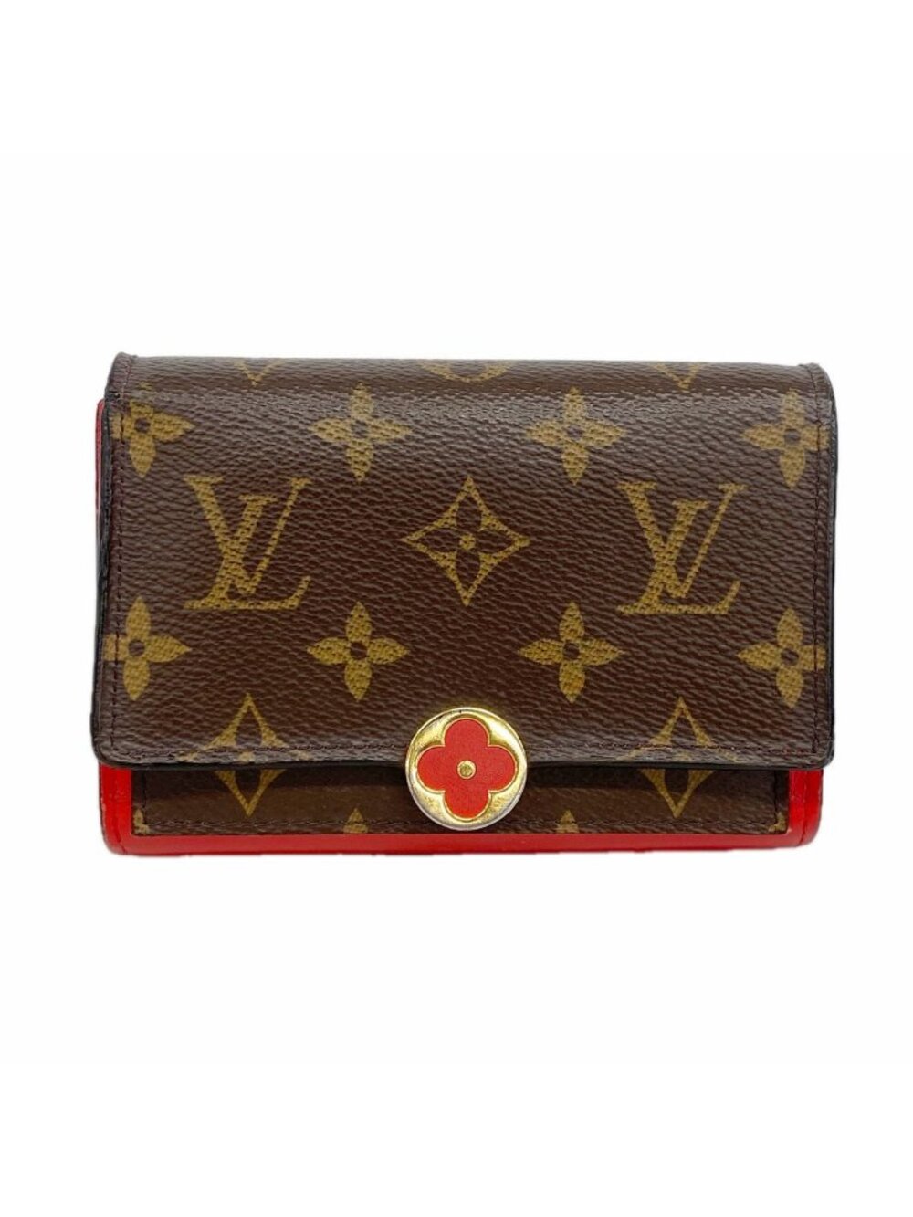 Louis Vuitton Wallet Monogram Portefeuille Flor Compact Coquelicot